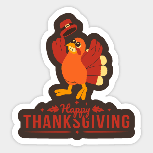 Happy Thanksgiving turkey day special retro Sticker